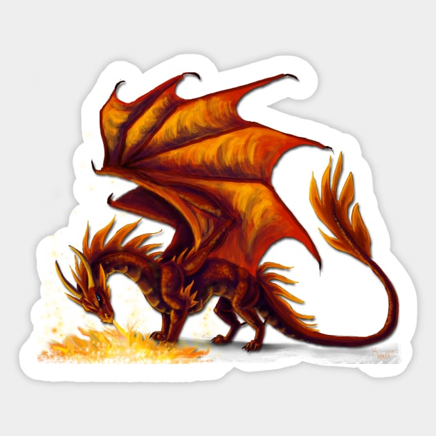 Pyro Dragon Sticker by Unicornarama